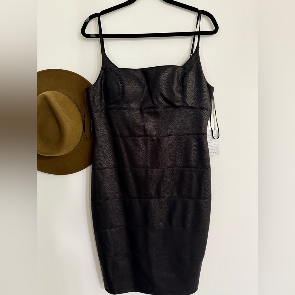 Bebe Black Spaghetti Strap Bodycon Mini Dress
